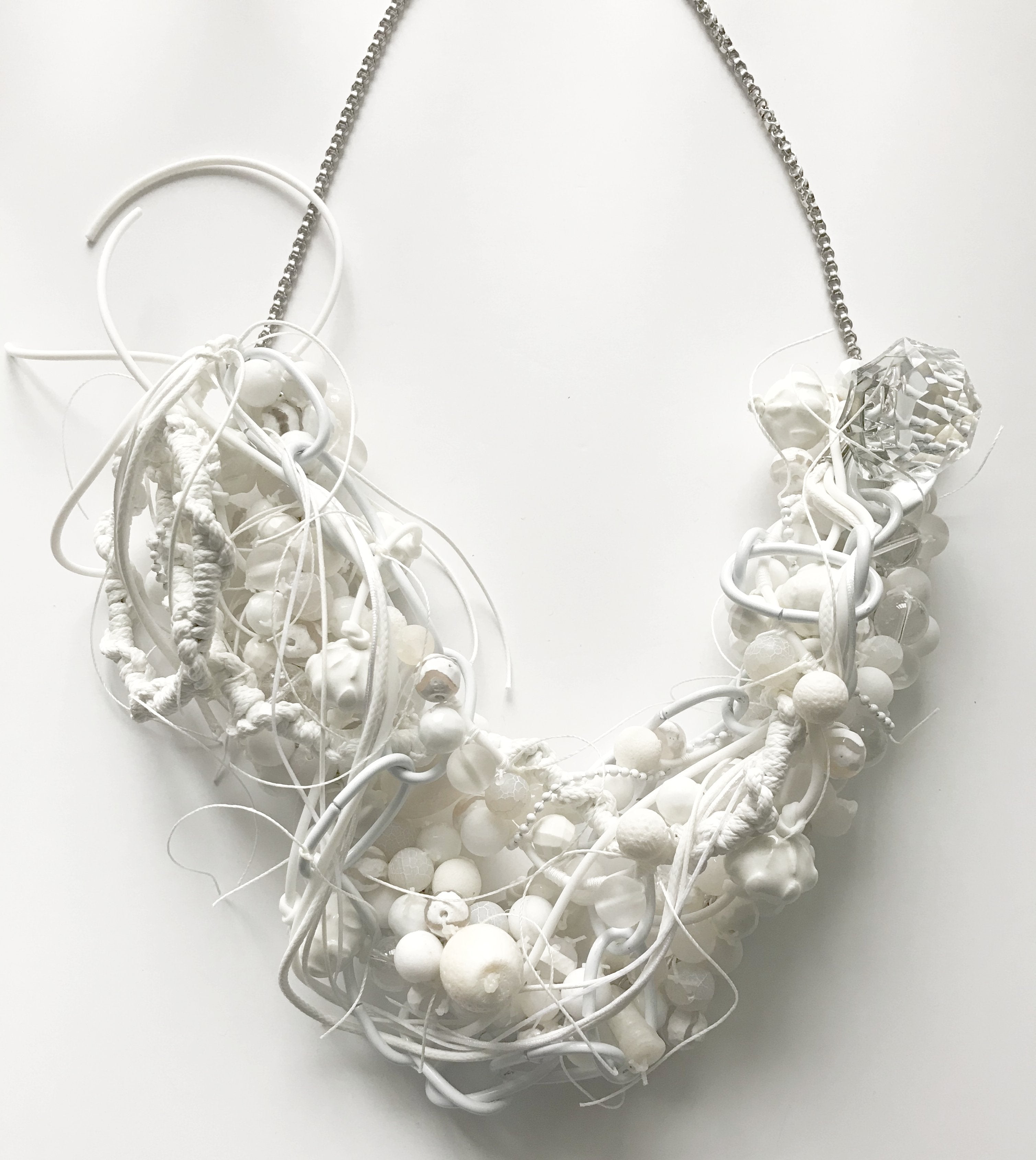All white gemstone necklace